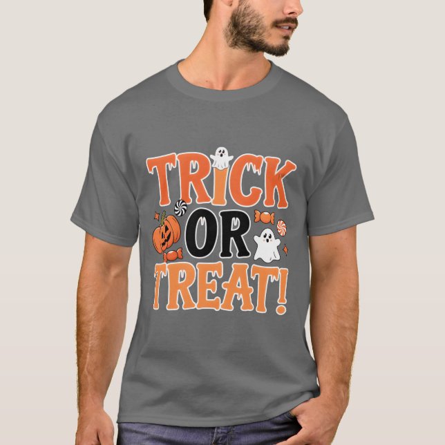 Camiseta Trick orreat Halloween retro (Frente)
