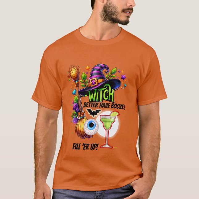 CAMISETA TRICK OU BOOZE UNISEX (Frente)