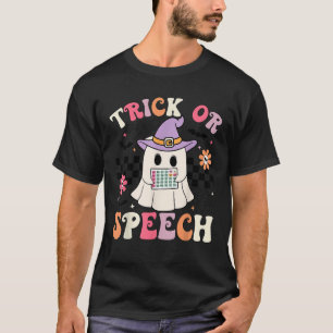 Camiseta Trick ou Discurso Retro SLP Halloween Terapia da F