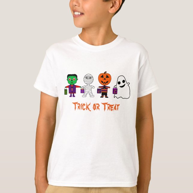 Camiseta Trick ou T-Shirt do Dia das Bruxas (Frente)