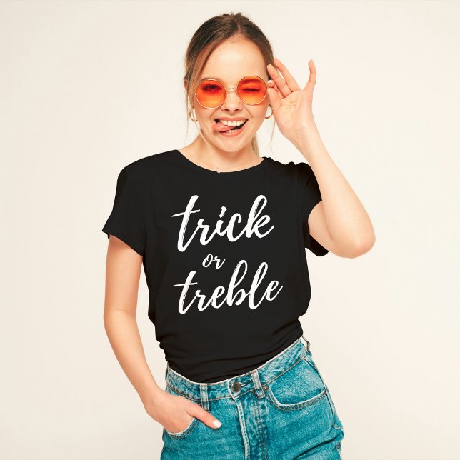 Camiseta Trick ou T-Shirt Treble de Professores de Música d (Criador carregado)