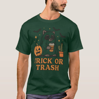 Camiseta Trick ou Trash Shirt - Cute Raccoon Halloween