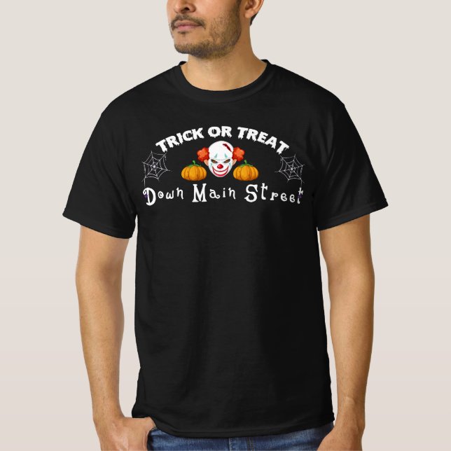 Camiseta Trick ou trata a rua principal - presente de hallo (Frente)