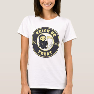 Camiseta Trick ou trata o Grim Reaper Starbuers logo café T