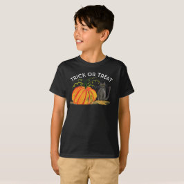Camiseta Trick ou Tratar Abóbora de Halloween Caqueira