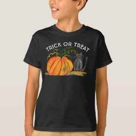 Camiseta Trick ou Tratar Abóbora de Halloween Caqueira