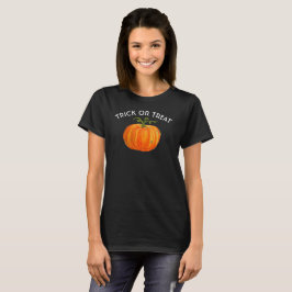 Camiseta Trick ou Tratar Abóbora de Halloween Caqueira
