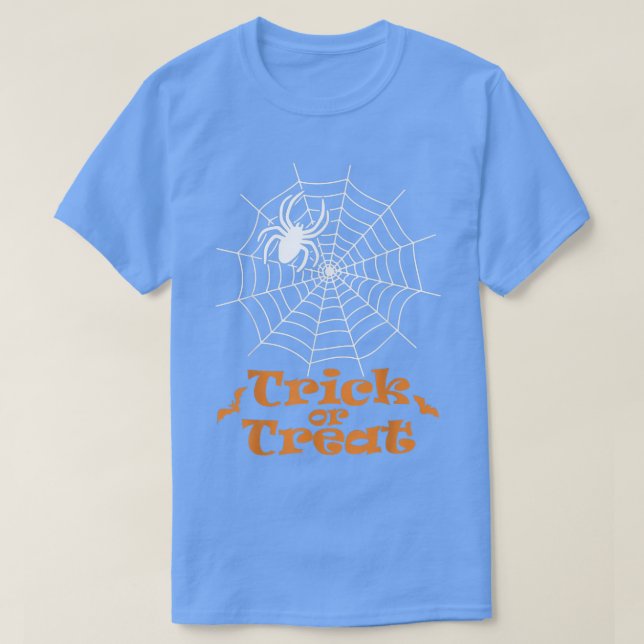 Camiseta Trick ou Tratar aranha, aranha e morcegos (Frente do Design)