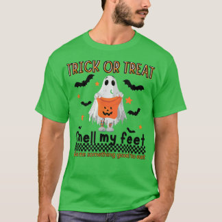 Camiseta Trick ou Tratar Cheira Meu Fantasma Bonito De Pé