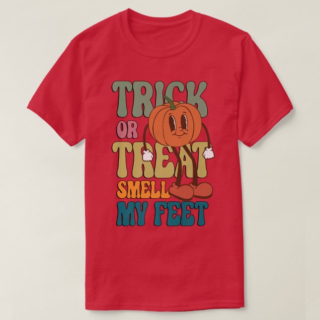 Camiseta Trick ou Tratar Cheira Meus Filhos de Dia de as Br (Frente do Design)