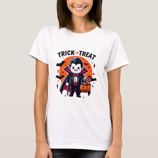 Camiseta Trick ou Tratar Engraçado (Frente)