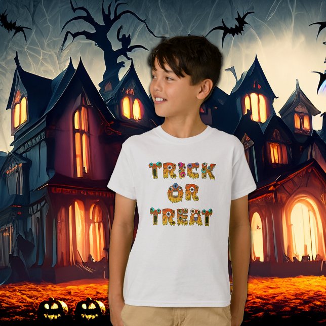 Camiseta Trick ou Tratar Monstros Halloween (Criador carregado)