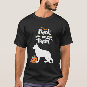 Camiseta Trick Ou Tratar O Cachorro German shepherd Hallowe