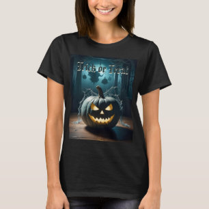 Camiseta Trick Ou Tratar O Dia Das Bruxas De Pumpkin Teal