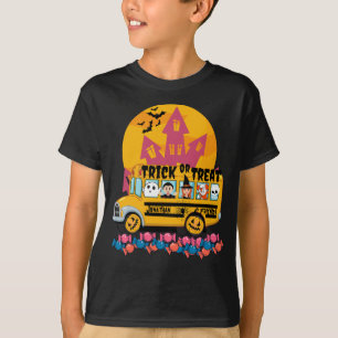 Camiseta Trick ou Tratar o Ensino com Amigos Loucos