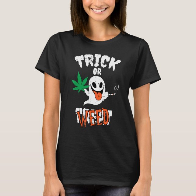 Camiseta Trick Ou Tratar O Figurino Conjunto De Erva Fantás (Frente)