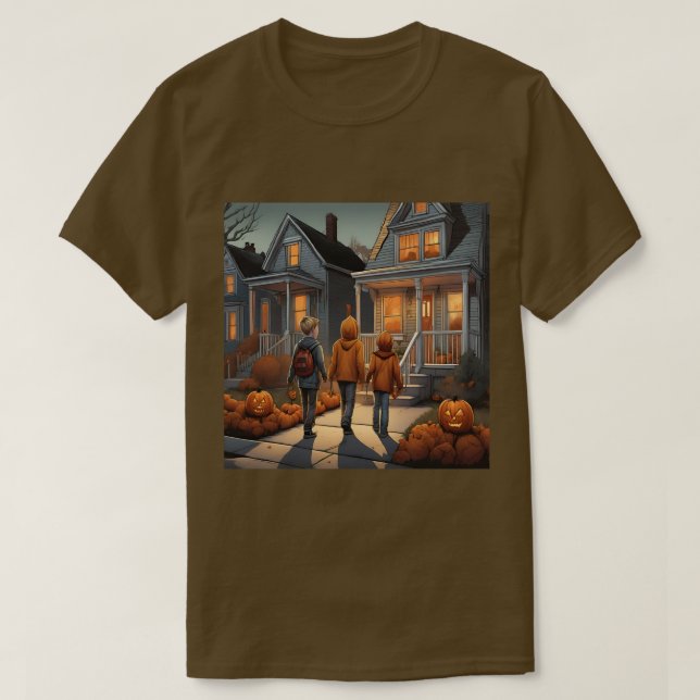 Camiseta Trick Ou Tratar T-Shirt De Halloween (Frente do Design)