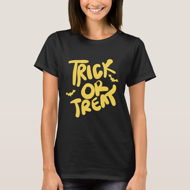 Camiseta Trick ou Tratar T-Shirt do Halloween (Frente)