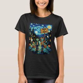 Camiseta Trick ou Tratar Zombies - Van Gogh Starry Hallowee