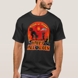 Camiseta Trick Ou Tratat Halloween Cat Happy Halloween 2022