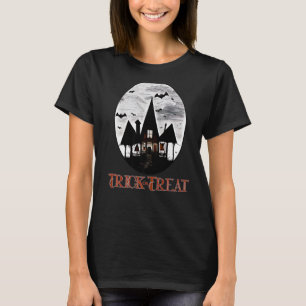 Camiseta Trick ou Trate a Casa Capateira com Gráfico de Mor
