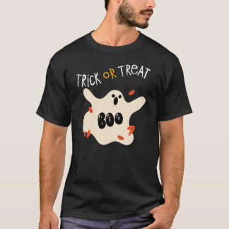 Camiseta Trick ou trate o design fantasma divertido