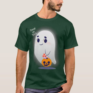 Camiseta Trick ou trate o fantasma bonitinho do Halloween