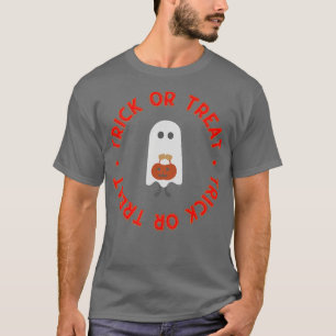 Camiseta Trick ou trate o fantasma com um saco de doces, di