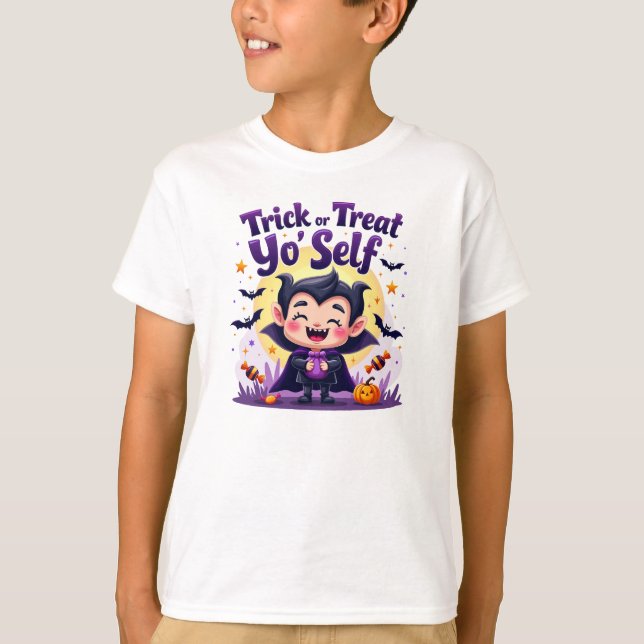 Camiseta Trick ou trate o vampiro do seu próprio Halloween (Frente)