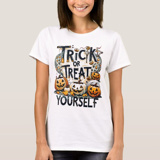 Camiseta Trick Ou Trate-Se - Dia das Bruxas (Frente)