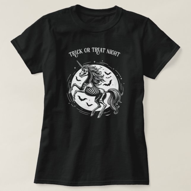 Camiseta Trick ou trate Unicorn2 T-Shirt (Frente do Design)