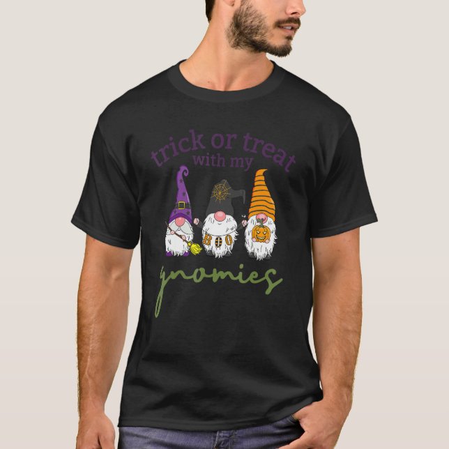 Camiseta Trick Ou Tratem Com Meu Professor De Gnomias Hallo (Frente)