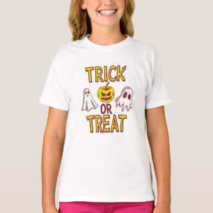 Camiseta Trick ou Treat assustador de Halloween - fantasmas