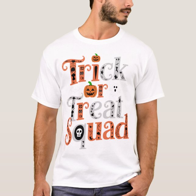 Camiseta Trick ou Treat Squad Halloween Shirt - Bonita (Frente)