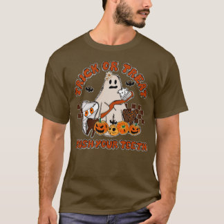 Camiseta Trick ou Treine Escove os dentes Dental Halloween 