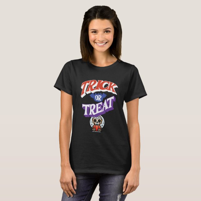 Camiseta Trick ou Treine o Halloween Design (Frente Completa)