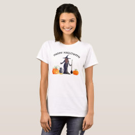 Camiseta Trick ou Treine Pumpkin de Bruxas Feliz de Hallowe