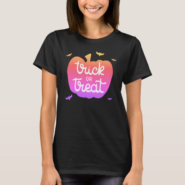 Camiseta Trick ou Treine T-Shirt Feliz de Halloween (Frente)