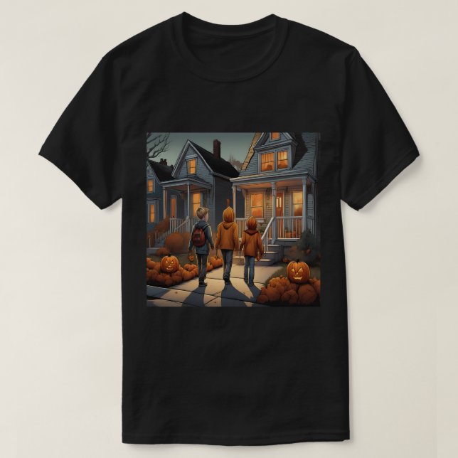 Camiseta Trick Personalizado Ou Tratar T-Shirt De Halloween (Frente do Design)