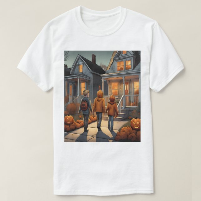 Camiseta Trick Personalizado Ou Tratar T-Shirt De Halloween (Frente do Design)