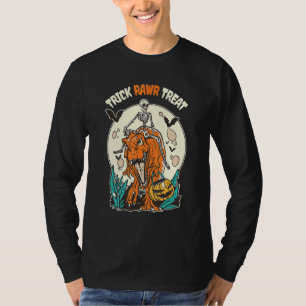 Camiseta Trick Rawr Tratar T Rex Dinossaur E Skeleton Hallo