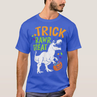 Camiseta Trick Rawr Tratar T Rex Dinossaur Pumpkin Basket H