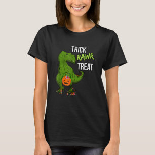 Camiseta Trick Rawr Tratat Halloween T Rex Dinossaur Assust