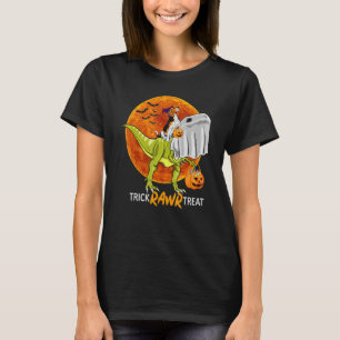 Camiseta Trick Rawr Treat Beagle Passeio Dinossauro Hallowe