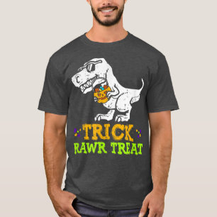 Camiseta Trick Rawr Treat Funny Dinossaur Coll Dinossaur Ha