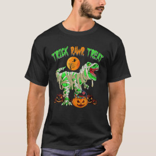 Camiseta Trick Rawr Treat Halloween Dinosaur Trex Boys Todd