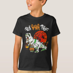 Camiseta Trick Rawr Treat Halloween Dinossaur T Rex Pumpkin