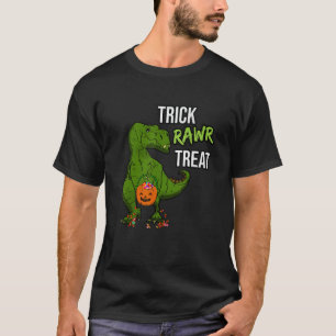 Camiseta Trick Rawr Treat Halloween T Rex Dinossaur - Assus