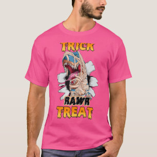Camiseta Trick Rawr Treat Rex Dinosaur Mummy Boys Hallowee