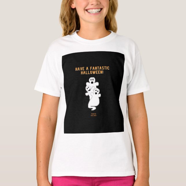 Camiseta Trickster Fantasma Raparigas White Basic T Shirt (Frente)